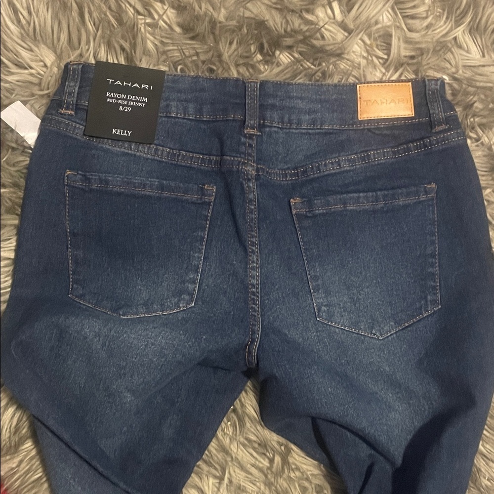 Tahari Dark Blue Skinny Jeans - Picture 6 of 7